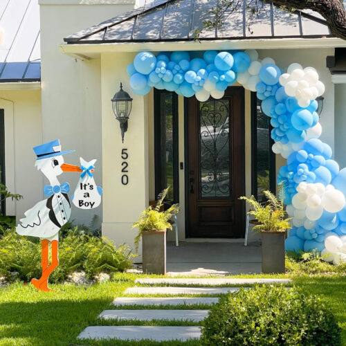 Blue Baby Shower Sign, Birth Announcement Yard Stork Sign in Evansville, Boonville, Henderson, Mount Vernon & More